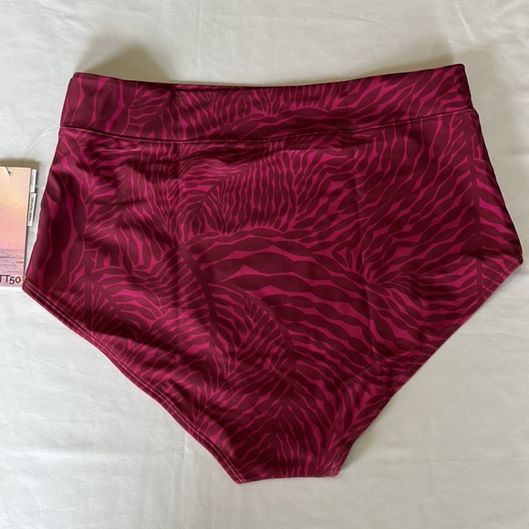 Mott 50 Joana High Rise Swim Bottom in Magenta Ocean Imprint Print - Picture 2 of 10